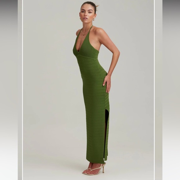 Finders Keepers Iggy knit halter dress. Green. Size small. EUC. - Picture 3 of 15